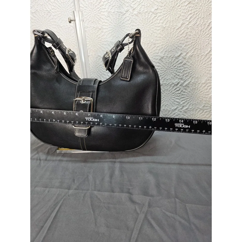 Coach Soho Buckle Flap Hobo Bag Womens Medium Black Leather Excellent Y2K 7546